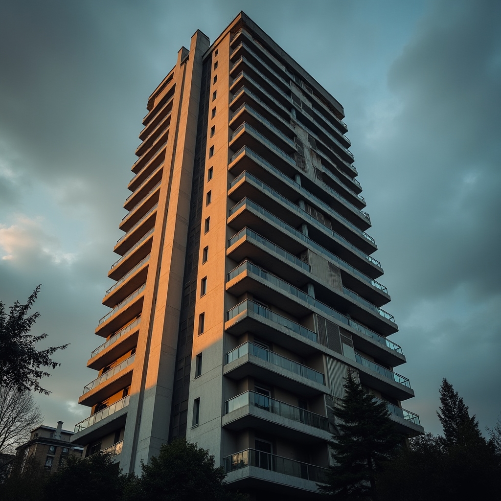 Modern residential building facade in Santiago Chile