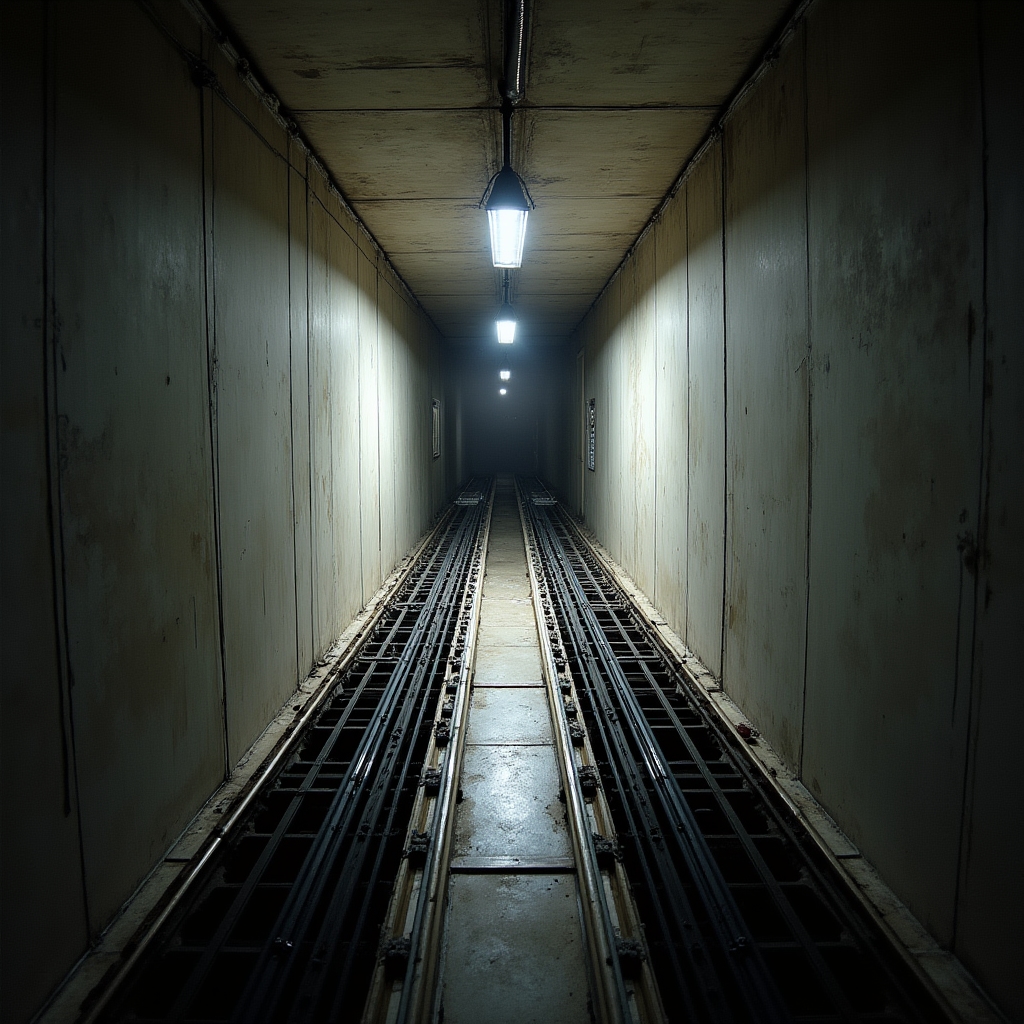 Elevator installation and modernization work in residential building shaft